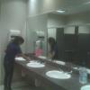 Cleaning restrooms at Class A account